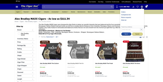 Screenshot 2023-09-30 at 09-06-57 Alec Bradley MAXX Cigars - As low as $111.34 - On Sale at The Cigar Hut