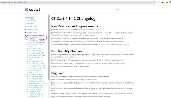 changelog
